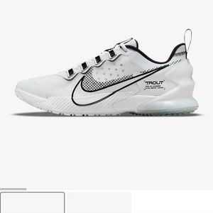 Nike Force Zoom Trout LTD Turf Shoes size 10 in White/Metallic Grey